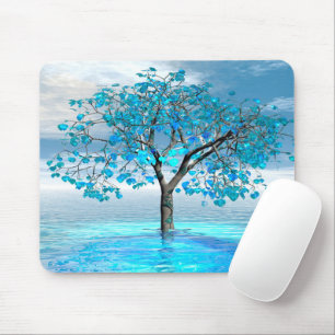 Kristallblauer Baum-Mauspad Mousepad