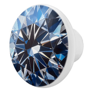 Kristallblauer Diamantmuster Keramikknauf