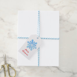 Kristallblaues Schneeflockendesign Geschenkanhänger