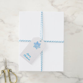 Kristallblaues Schneeflockendesign Geschenkanhänger