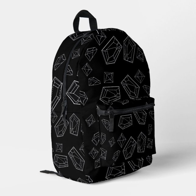 Kristalle Bedruckter Rucksack (Rückseitige Ecke links)
