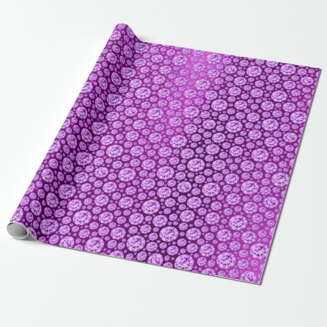 Kristalle Diamond Violet Lila Plum Confetti Dots Geschenkpapier (Ungerollt)