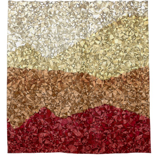 Kristalle in Earthtones, Schichten Duschvorhang (Vorderseite)