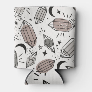 Kristalle, Mond, Sterne, überlappendes Design. Dosenkühler