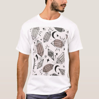 Kristalle, Mond, Sterne, Überschneidungen. T-Shirt