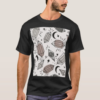 Kristalle, Mond, Sterne, Überschneidungen. T-Shirt