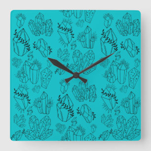 Kristalle Quadratische Wanduhr