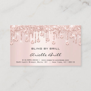 Kristalle Tropfen Rose Pink Aftercare Instruktion Visitenkarte