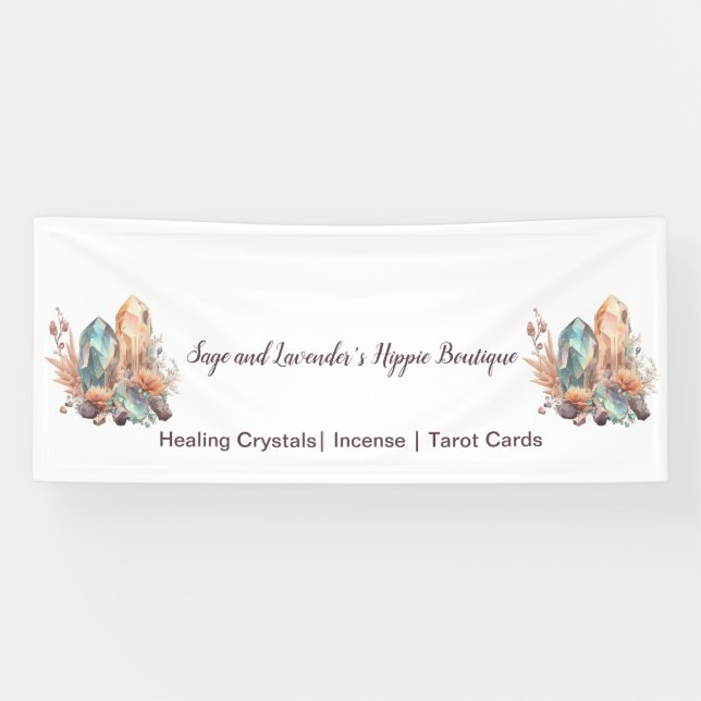 Kristalle und Blume Ihr Firmenname Banner (Horizontal)