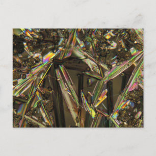 Kristalle unter dem Mikroskop/Aluminium Postkarte