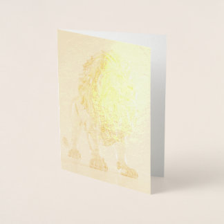 Kristallener Goldener Löwe – Leere Kunst Folienkarte