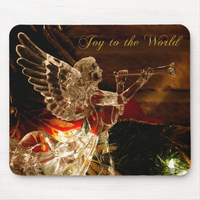 Kristallengel Weihnachtsfreude für die Welt Mousepad (Vorne)