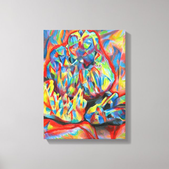 Kristallfarbene Bleistift abstrakt Zeichnend Kunst Leinwanddruck (Vorderseite)