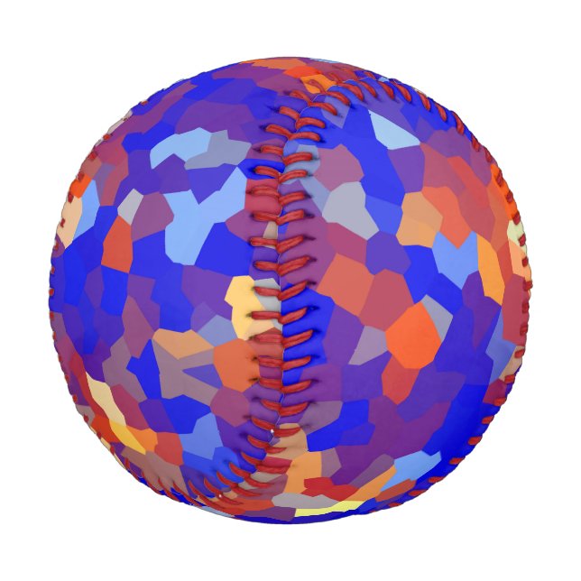 Kristallfarbenes Abstraktes Muster Baseball (Schrägansicht)