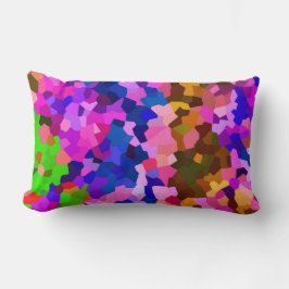Kristallfarbenes Abstraktes Muster Lendenkissen