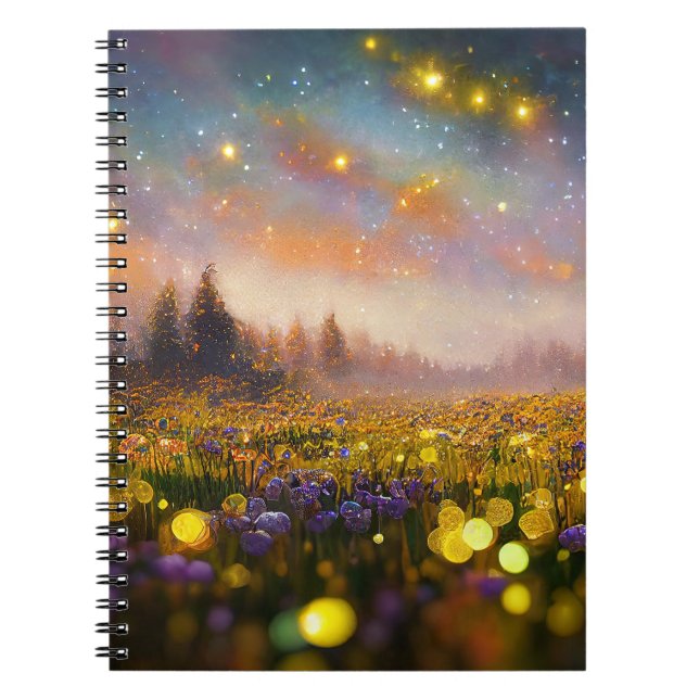 Kristallfelder und Sternenhimmel-Notebook Notizblock (Vorderseite)