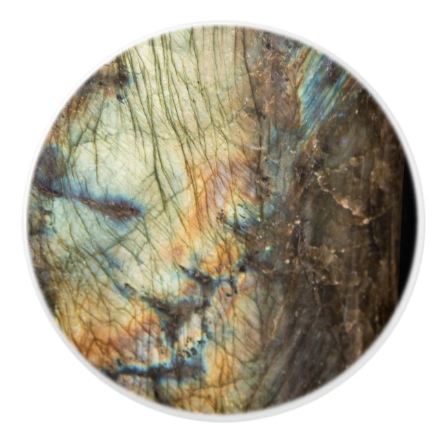 Kristallgeode Labradorite Heilkristalle Keramikknauf (Vorderseite)