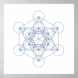 Kristallgitter - Metatrons Würfel Poster