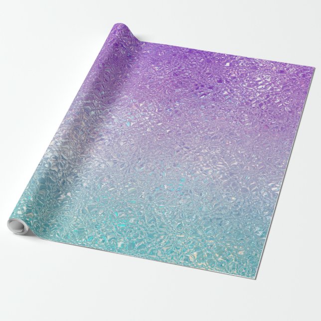Kristallglasgrün und lila ombre geschenkpapier (Ungerollt)