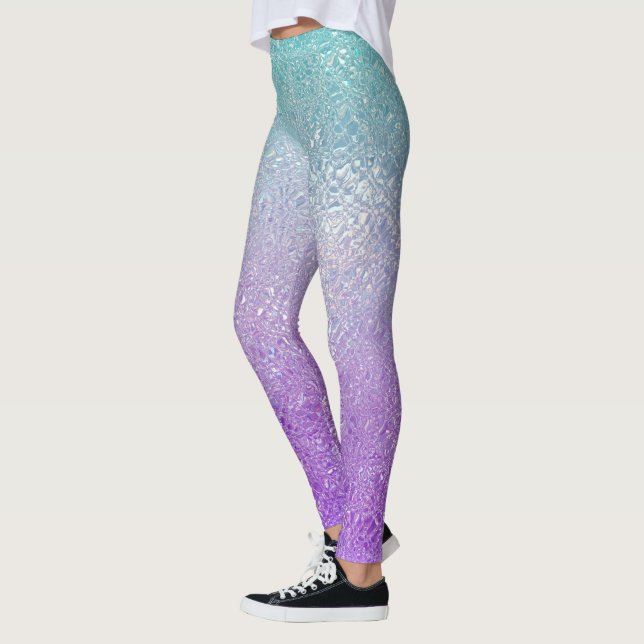 Kristallglasombre grün bis lila leggings (Links)