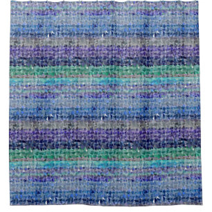 Kristallgrafik in Blau, aquamarin, Wasser und Grün Duschvorhang