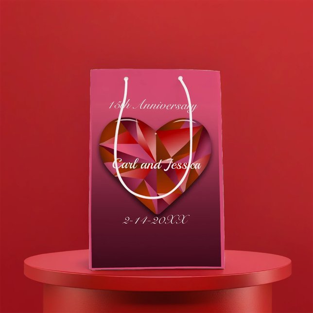 Kristallherz zum 15. Jahrestag Mittlere Geschenktüte (Von Creator hochgeladen)