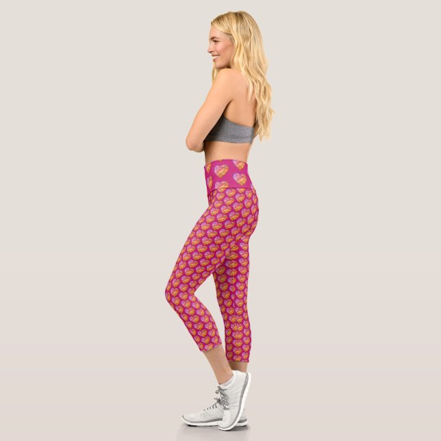 Kristallherzen Aquarellrosa Leggings (Links)