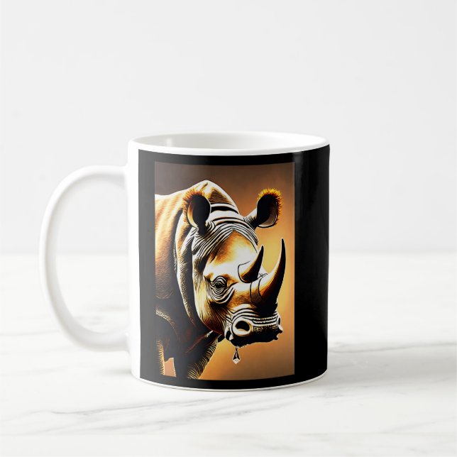 Kristallhorn-Rhinoceros: Eleganter und detailliert Kaffeetasse (Links)