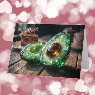 Kristalline Avocado Frohen Valentinstag Foto Karte