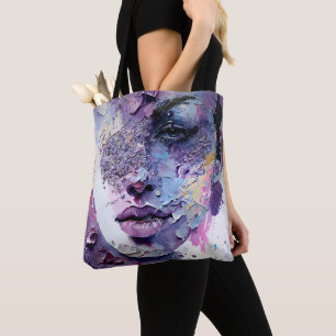 "Kristalline Stille" - ein Lila Portrait Tasche