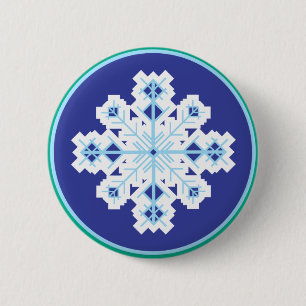 kristalliner Schneeflocke Button