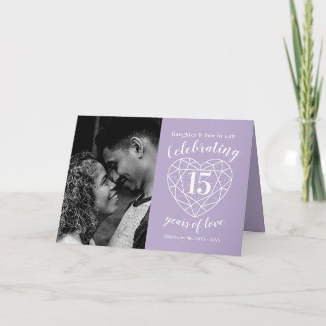 Kristallkarte zum 15. Hochzeitstag Karte (Vorderseite)