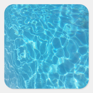 Kristallklarer Himmelblauer Pool Wasser Quadratischer Aufkleber