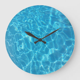 Kristallklarer Himmelblauer Poolwasser Große Wanduhr
