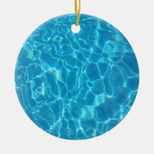 Kristallklarer Himmelblauer Poolwasser Keramik Ornament