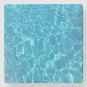 Kristallklarer Himmelblauer Poolwasser Steinuntersetzer
