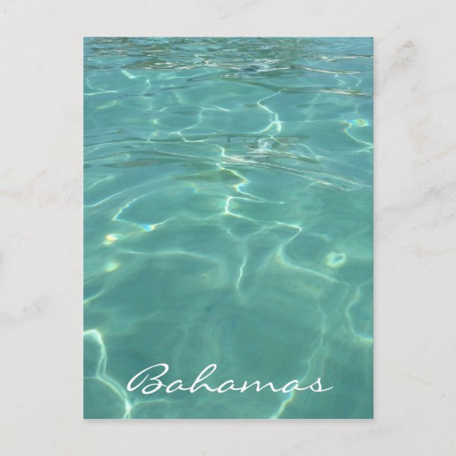 kristallklares Wasser aus Bahamas Postkarte (Vorderseite)