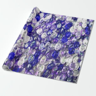 Kristallkugel aus blauem und klarem Glas Geschenkpapier
