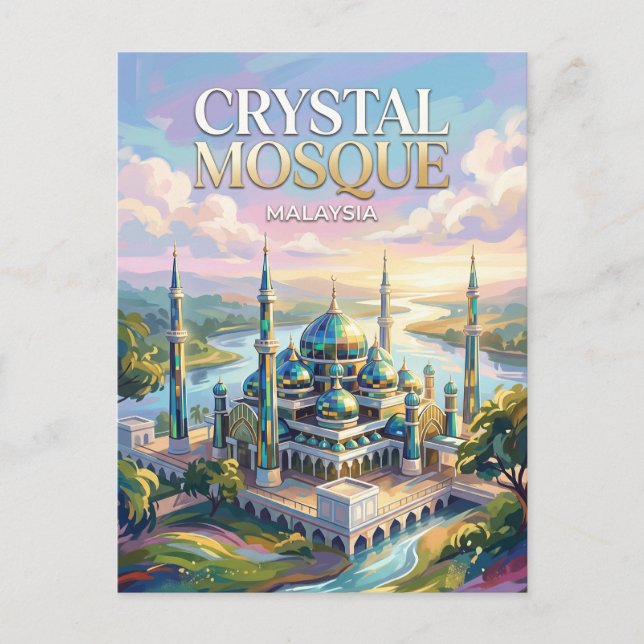 Kristallmoschee Malaysia Postkarte (Vorderseite)