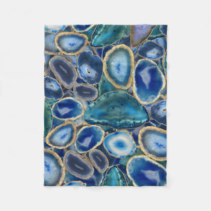 Kristallmuster von Blue Geodes Fleecedecke