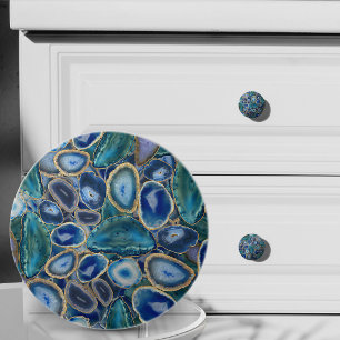 Kristallmuster von Blue Geodes Keramikknauf
