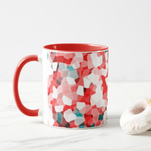 Kristallmuster - Weiß Rot Grün Tasse