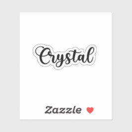 Kristallname - Handgeschriebene Kalligrafie Aufkleber