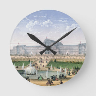 Kristallpalast, Sydenham, c.1862 (Farbelitho) Runde Wanduhr