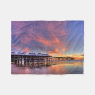 Kristallpier-Sonnenuntergang Fleecedecke