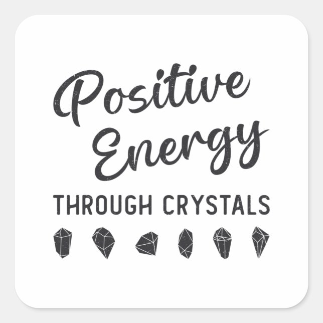 Kristallpositive Energie durch Kristallheiler Quadratischer Aufkleber (Vorderseite)