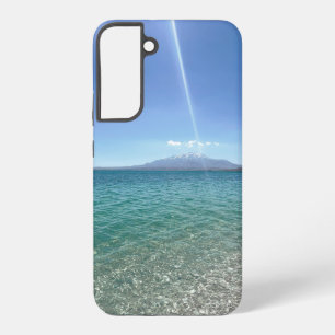 Kristallwasserblick blauer Himmel Strand-Vibe Frie Samsung Galaxy Hülle