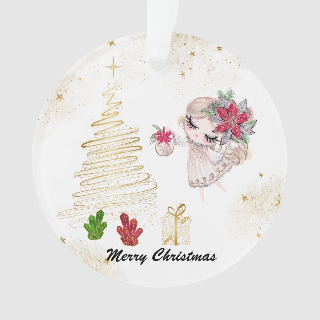 *~* Kristallweihnachtliche Weihnachtsfeingel Ornament (Vorderseite)