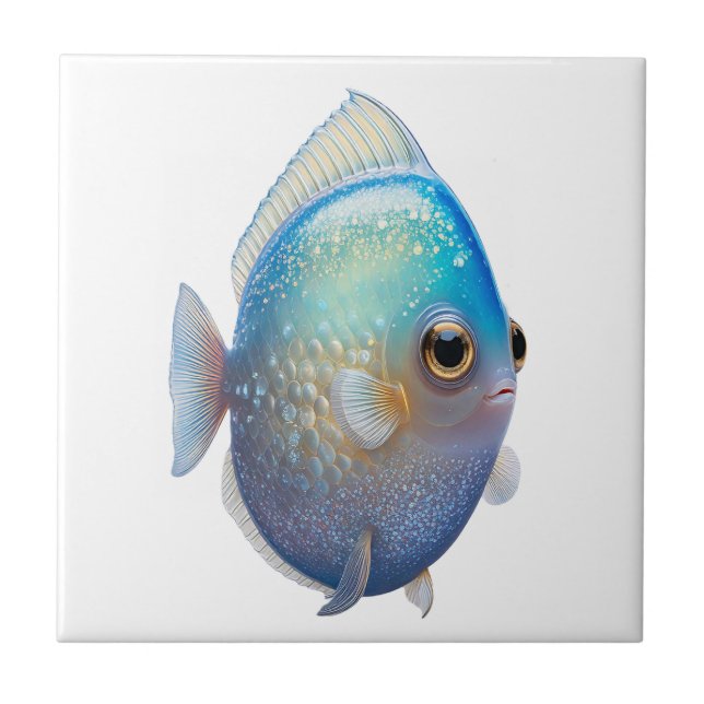 Kristallweißer Fisch  Fliese (Vorderseite)