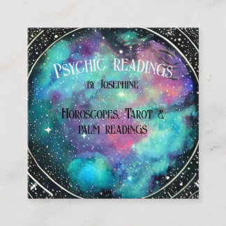 Kristallweltraum Galaxie Sterne Tarot Quadratische Visitenkarte